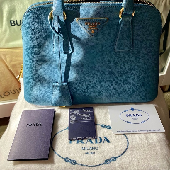 ❤️ NWT PRADA SAFFIANO LEATHER MINI 2WAY BAG IN GOLD HARDWARE by: Prada - Picture 7 of 12